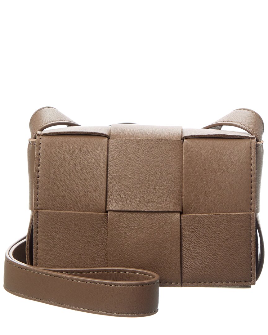 Bottega Veneta Cassette Leather Crossbody ONE SIZE Grey Multi