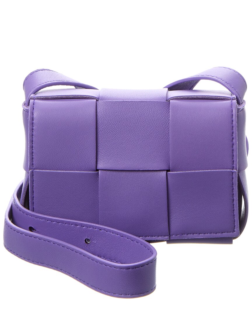 Bottega Veneta Cassette Leather Crossbody ONE SIZE Purple