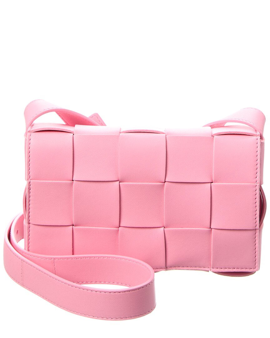Bottega Veneta Cassette Small Leather Crossbody ONE SIZE Pink