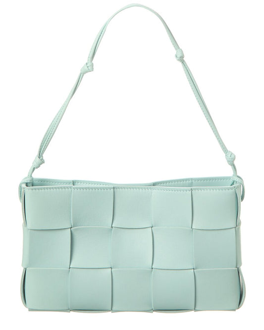 Bottega Veneta Cassette Mini Intreccio Leather Shoulder Bag ONE SIZE Blue
