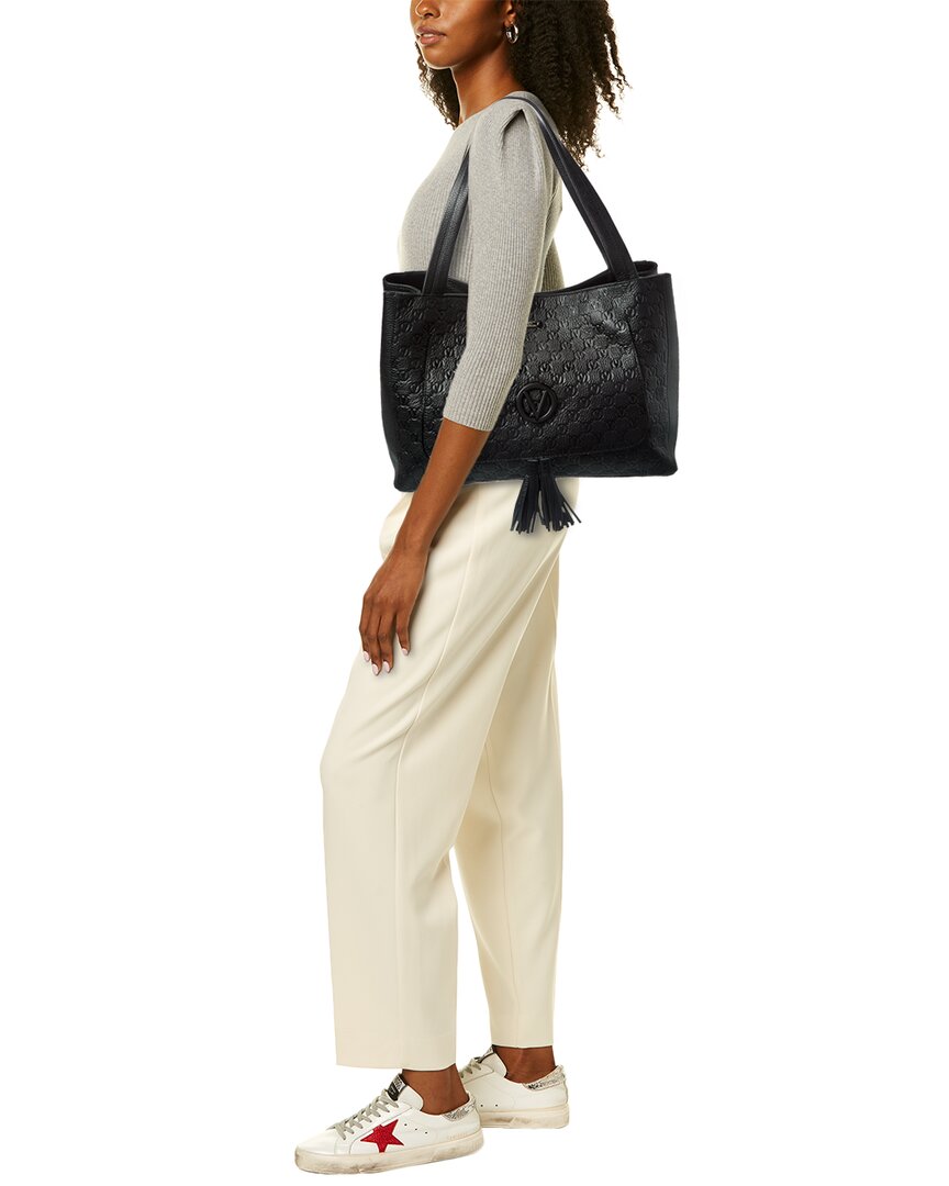 Valentino By Mario Valentino Ollie Dollaro Monogram Leather Tote