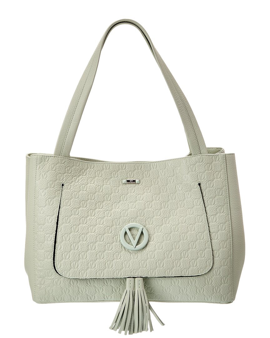 Valentino By Mario Valentino Ollie Dollaro Monogram Leather Tote ONE SIZE Green