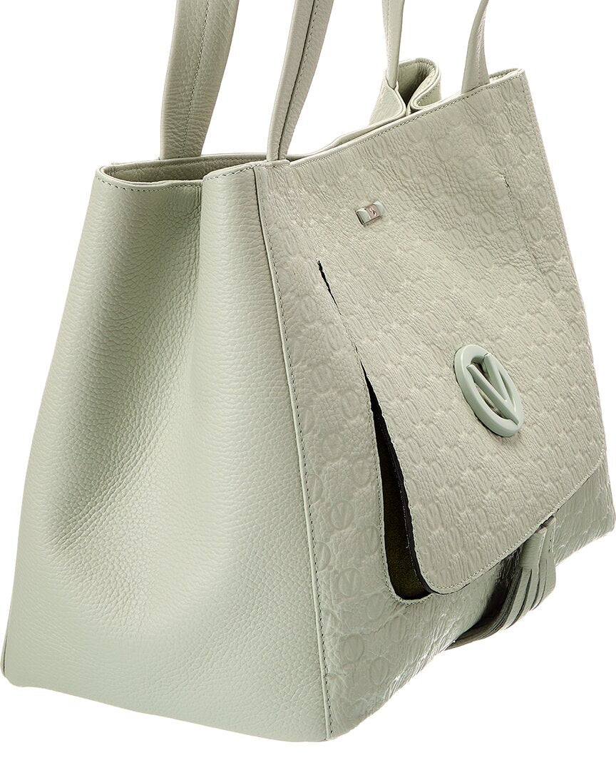 Valentino By Mario Valentino Ollie Dollaro Monogram Leather Tote