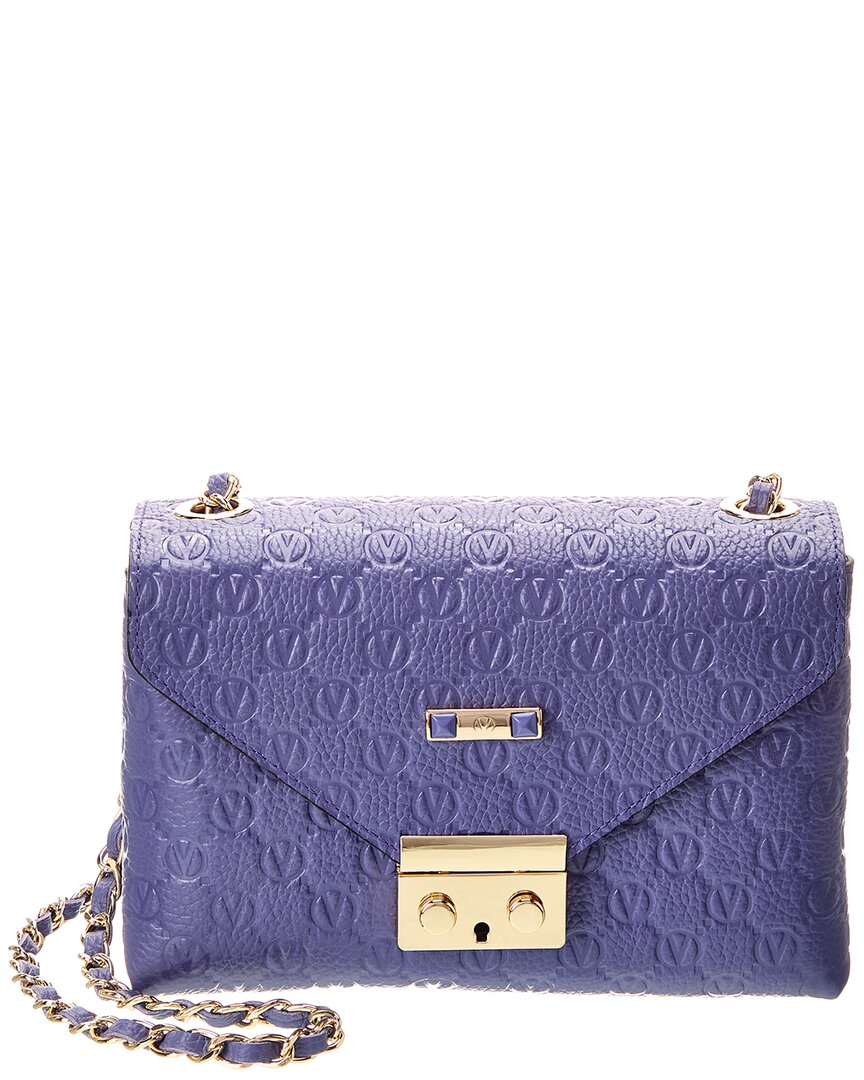 Valentino By Mario Valentino Isabelle Dollaro Monogram Leather Crossbody ONE SIZE Blue