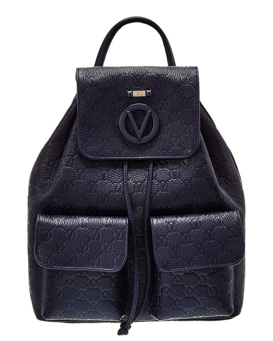Valentino By Mario Valentino Simeon Dollaro Monogram Leather Backpack ONE SIZE Blue