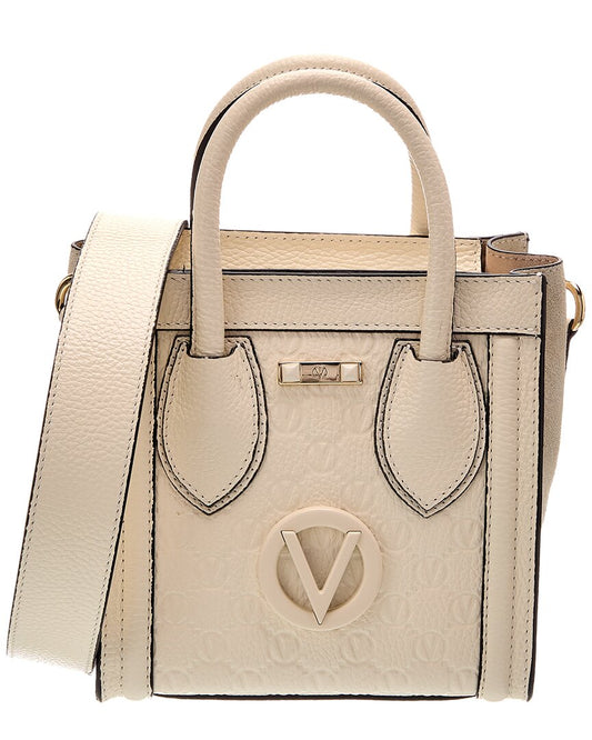 Valentino By Mario Valentino Eva Dollaro Monogram Leather Tote ONE SIZE White