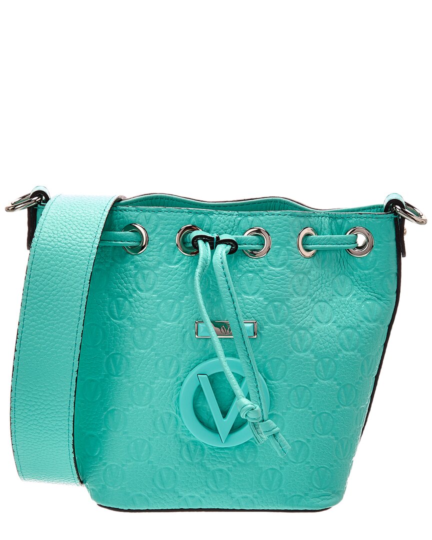 Valentino By Mario Valentino Jules Dollaro Monogram Leather Bucket Bag ONE SIZE Green