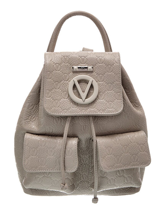 Valentino By Mario Valentino Abraham Dollaro Monogram Leather Backpack ONE SIZE Grey Multi
