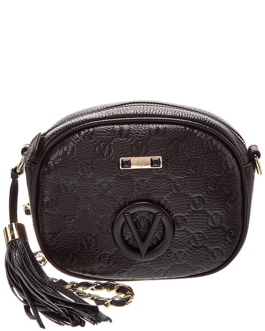 Valentino By Mario Valentino Nina Dollaro Monogram Leather Crossbody ONE SIZE Black