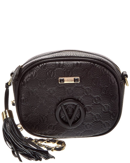 Valentino By Mario Valentino Nina Dollaro Monogram Leather Crossbody ONE SIZE Black