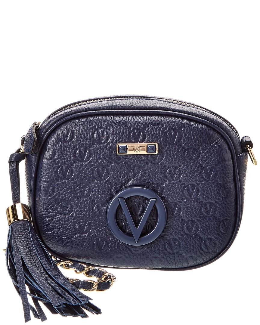 Valentino By Mario Valentino Nina Dollaro Monogram Leather Crossbody ONE SIZE Blue