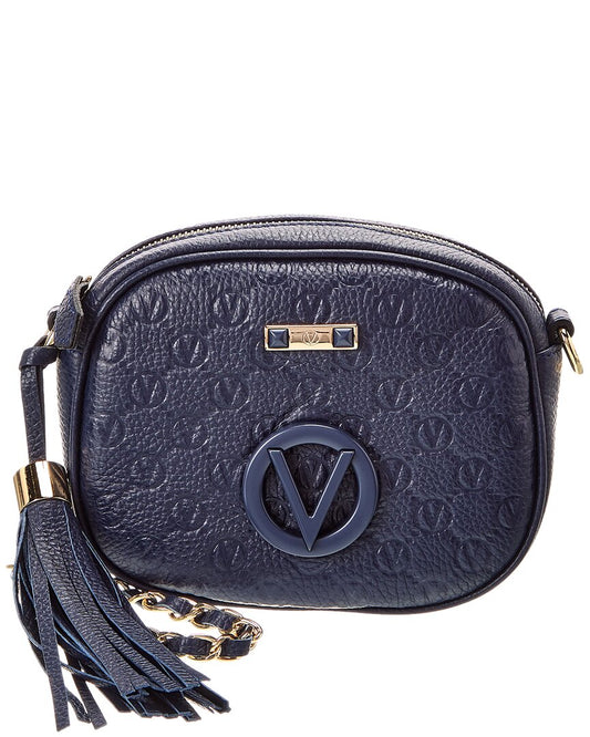 Valentino By Mario Valentino Nina Dollaro Monogram Leather Crossbody ONE SIZE Blue