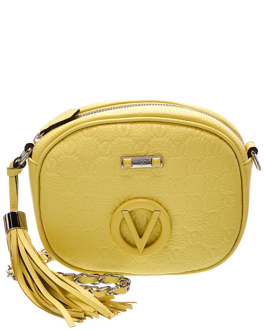 Valentino By Mario Valentino Nina Dollaro Monogram Leather Crossbody ONE SIZE Yellow