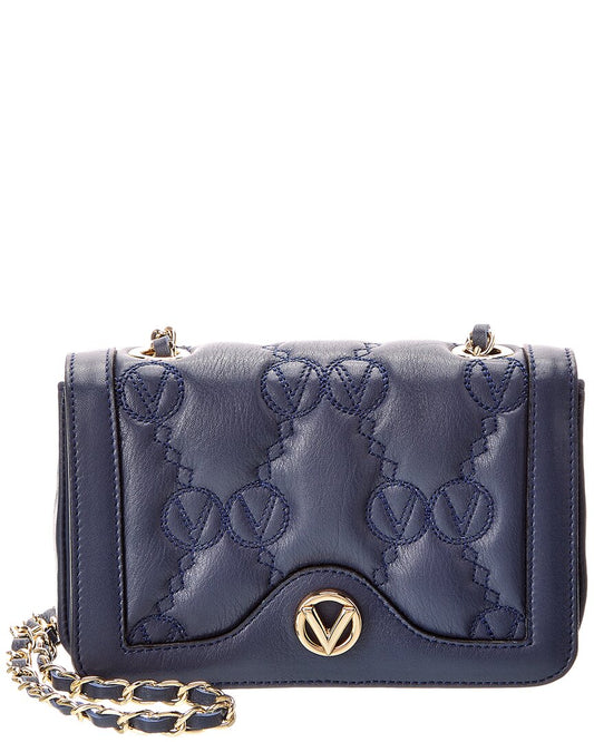 Valentino By Mario Valentino Lady Monogram Leather Shoulder Bag ONE SIZE Blue