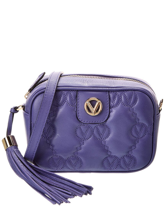 Valentino By Mario Valentino Amel Monogram Leather Crossbody ONE SIZE Blue