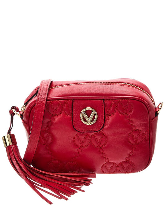 Valentino By Mario Valentino Amel Monogram Leather Crossbody ONE SIZE Red