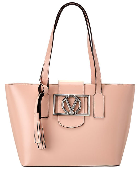 Valentino By Mario Valentino Delphine Super V Leather Tote ONE SIZE Pink