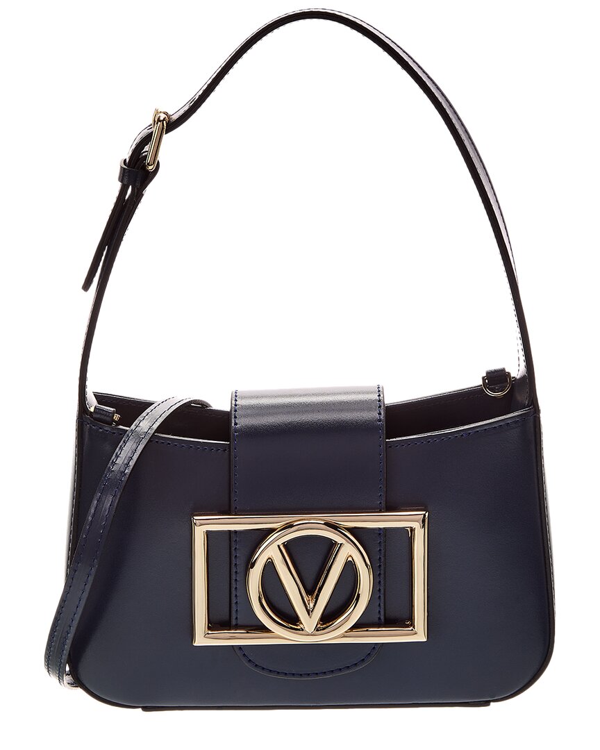 Valentino By Mario Valentino Kai Super V Leather Crossbody ONE SIZE Blue