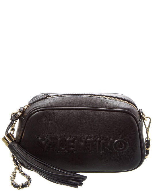 Valentino By Mario Valentino Bella Embossed Leather Crossbody ONE SIZE Black