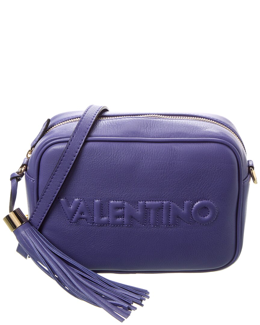 Valentino By Mario Valentino Mia Embossed Leather Crossbody ONE SIZE Blue
