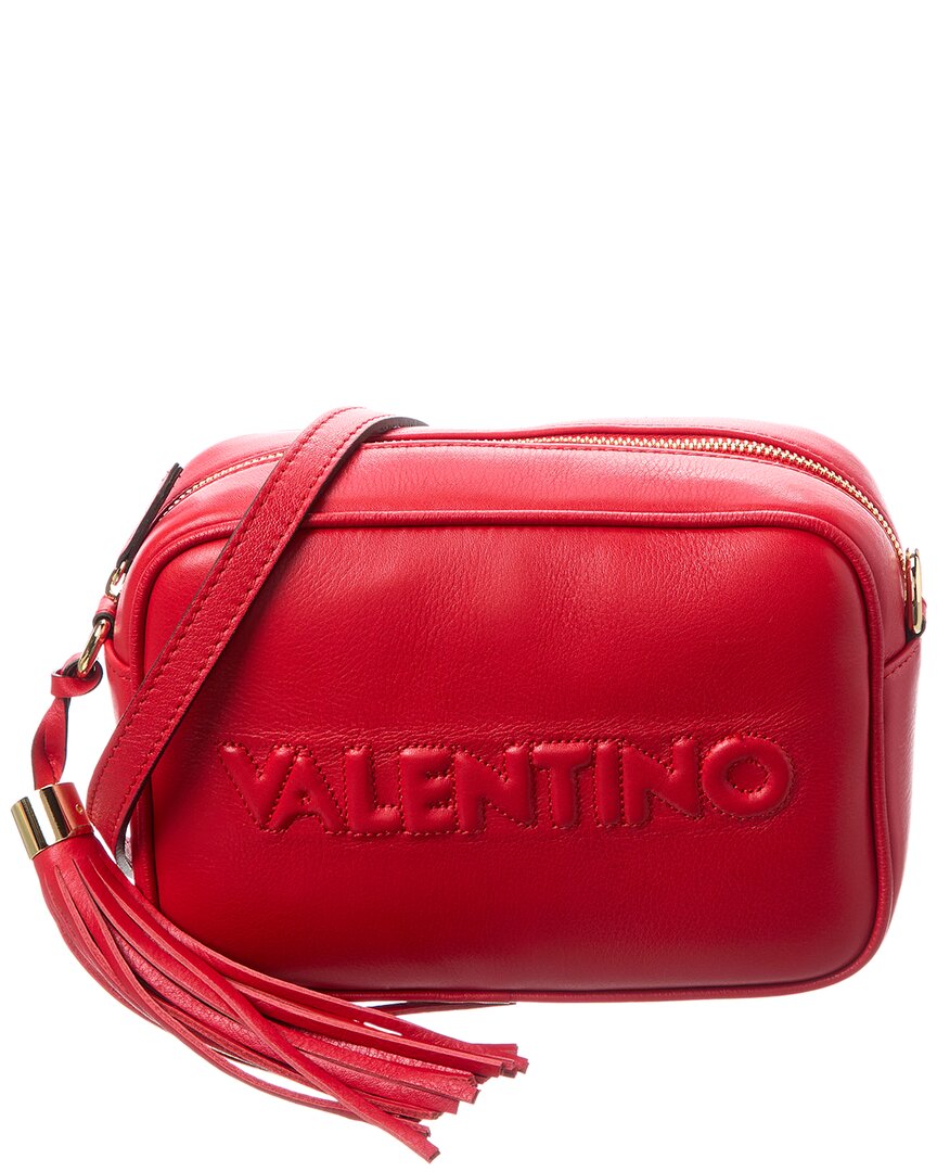 Valentino By Mario Valentino Mia Embossed Leather Crossbody ONE SIZE Red