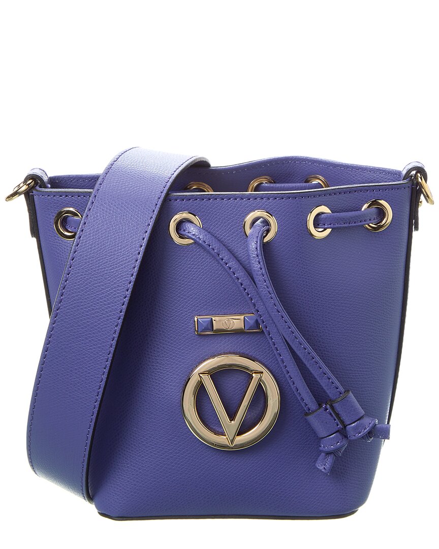 Valentino By Mario Valentino Jules Bonbonniere Leather Bucket Bag ONE SIZE Blue