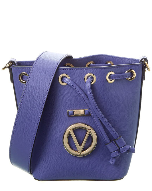 Valentino By Mario Valentino Jules Bonbonniere Leather Bucket Bag ONE SIZE Blue