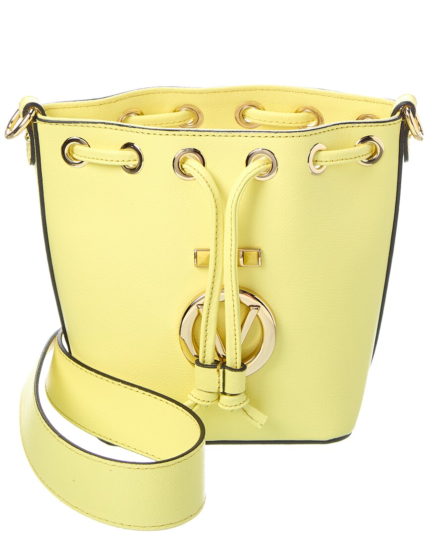 Valentino By Mario Valentino Jules Bonbonniere Leather Bucket Bag ONE SIZE Yellow