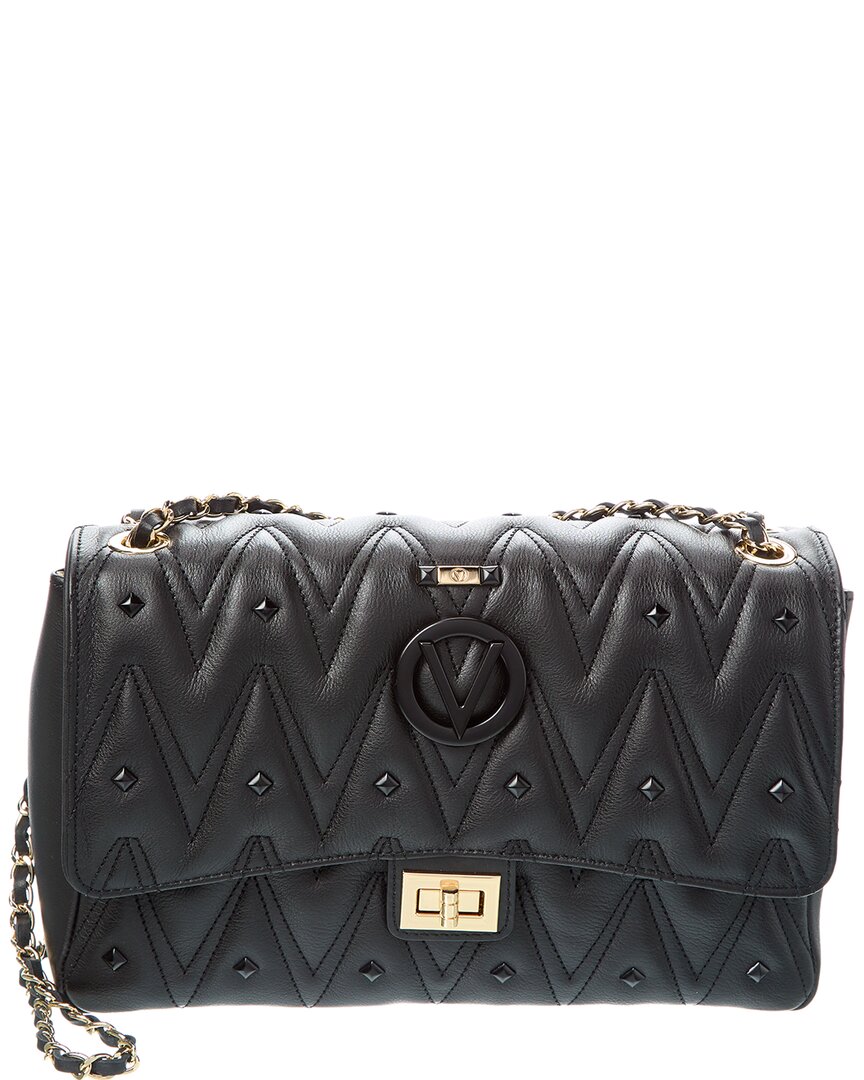 Valentino By Mario Valentino Posh Diamond Leather Shoulder Bag ONE SIZE Black