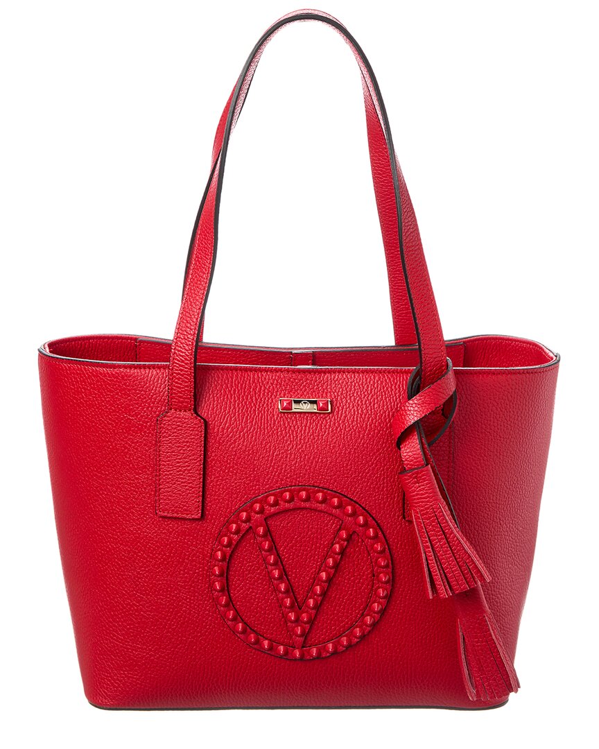 Valentino By Mario Valentino Prince Rock Leather Tote ONE SIZE Red