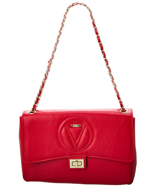 Valentino By Mario Valentino Posh Signature Leather Shoulder Bag ONE SIZE Red