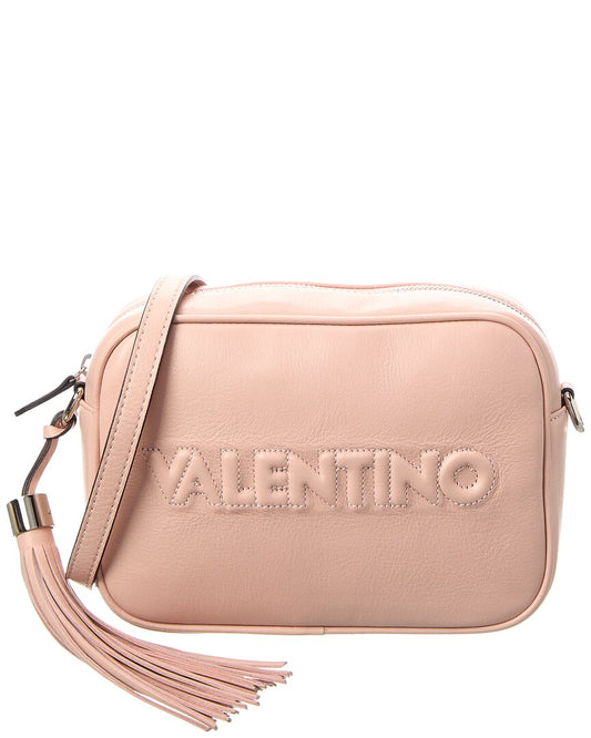 Valentino By Mario Valentino Mia Embossed Leather Crossbody ONE SIZE Pink