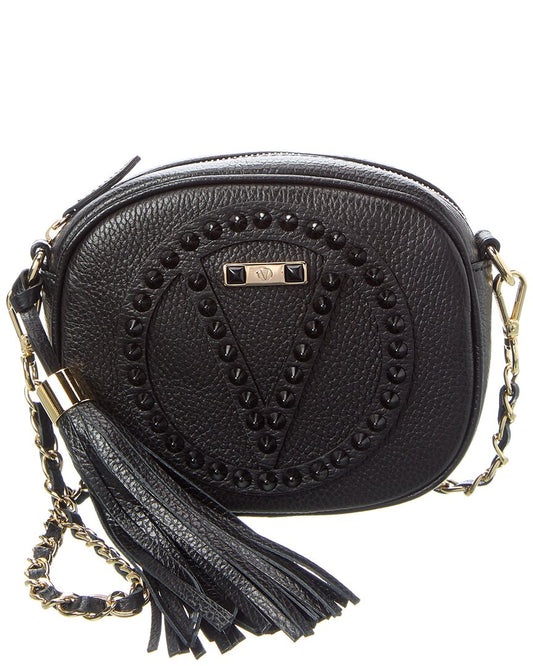 Valentino By Mario Valentino Nina Rock Leather Crossbody ONE SIZE Black
