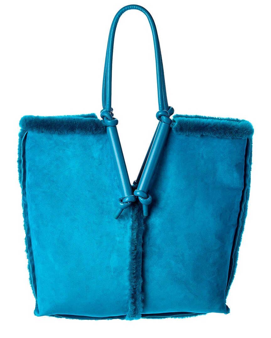 Bottega Veneta Bolster Shearling & Leather Tote