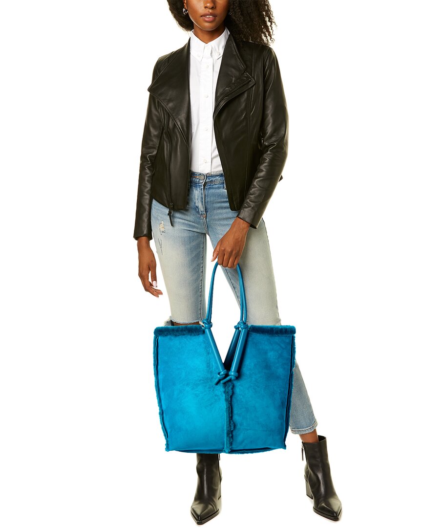 Bottega Veneta Bolster Shearling & Leather Tote