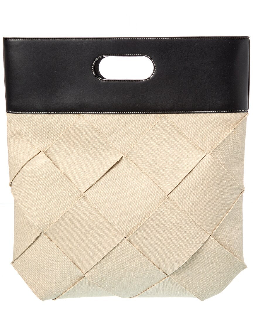 Bottega Veneta Maxi Intrecciato Canvas & Leather Tote ONE SIZE Beige