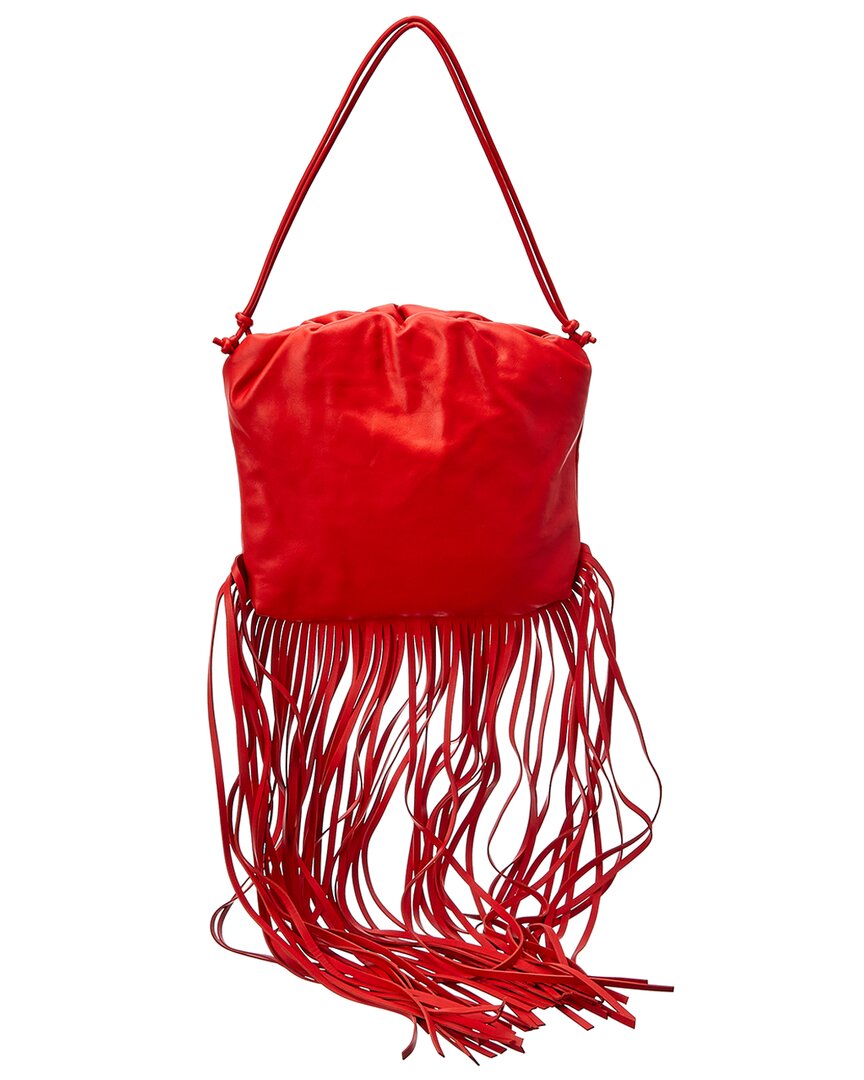 Bottega Veneta The Fringe Leather Tote ONE SIZE Red