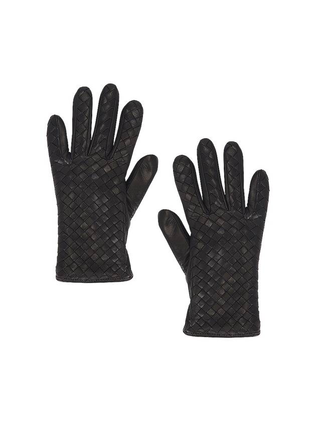 Bottega Veneta Women's Intrecciato Leather Gloves Brown