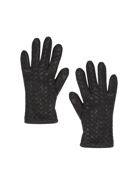Bottega Veneta Women's Intrecciato Leather Gloves Brown
