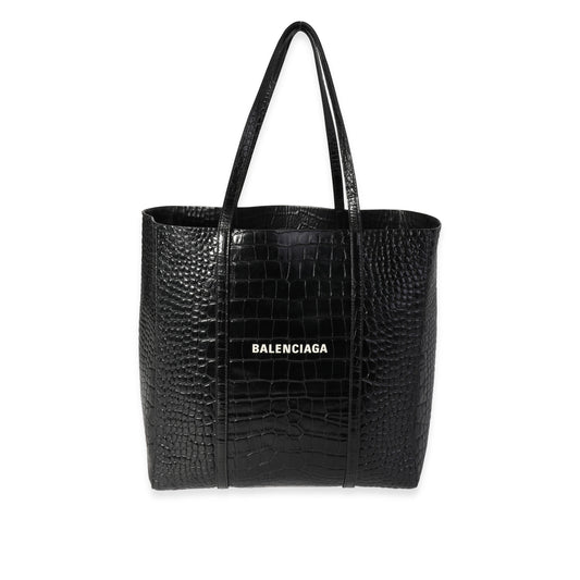 BALENCIAGA Crocodile-Embossed Leather Small Everyday Tote
