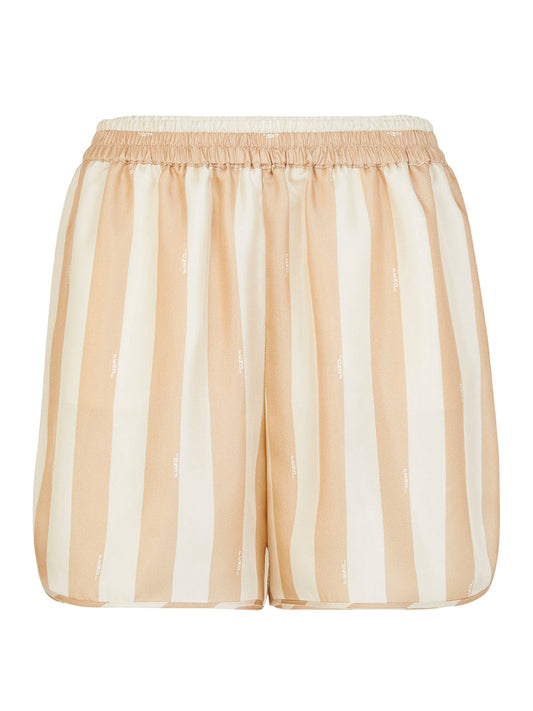 Fendi Women Pantaloni Corti In Seta Pequin Beige