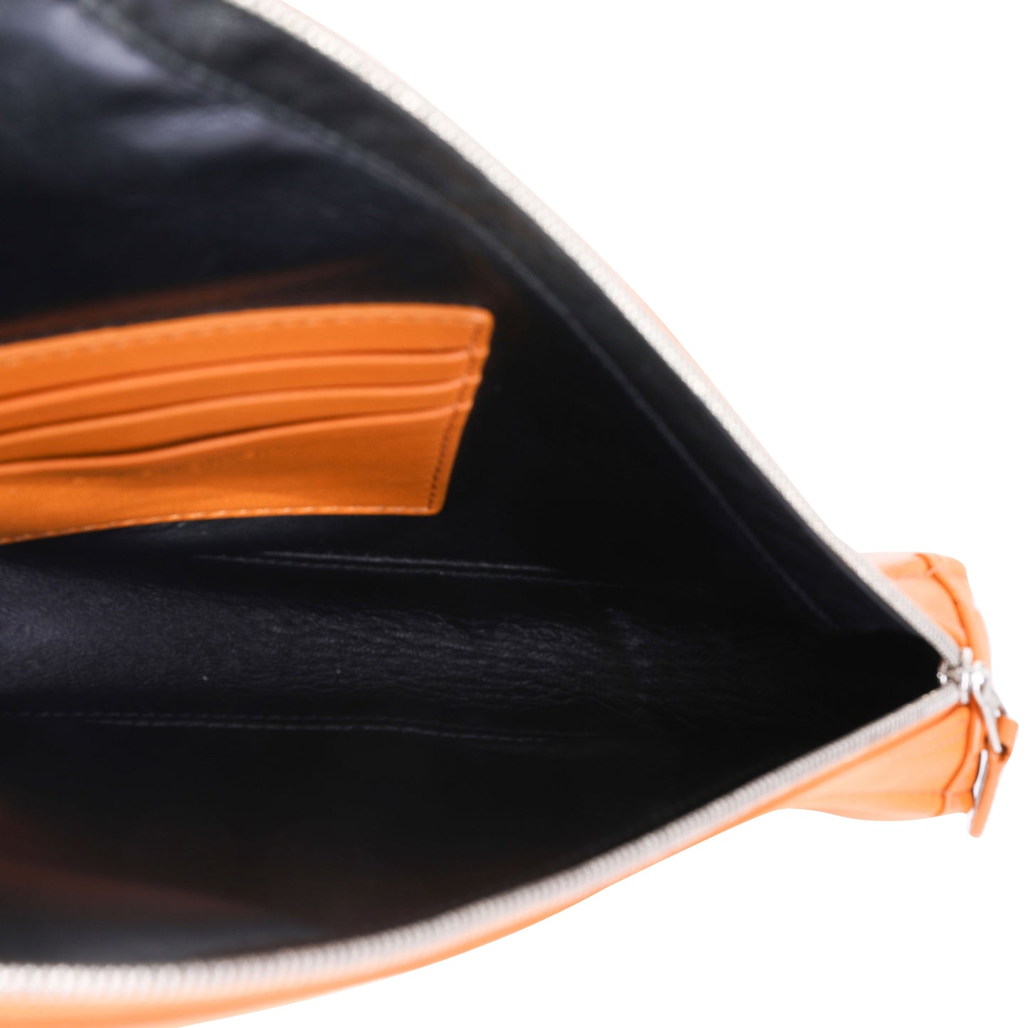 BALENCIAGA Orange Calfskin M Triangle Pouch