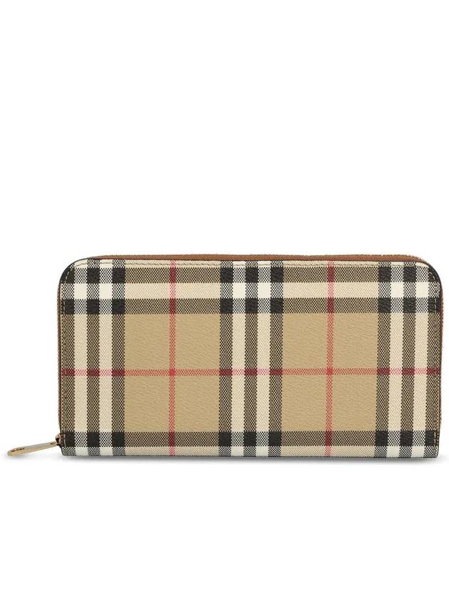 Burberry Check Zip Around Long Wallet Archive Beige