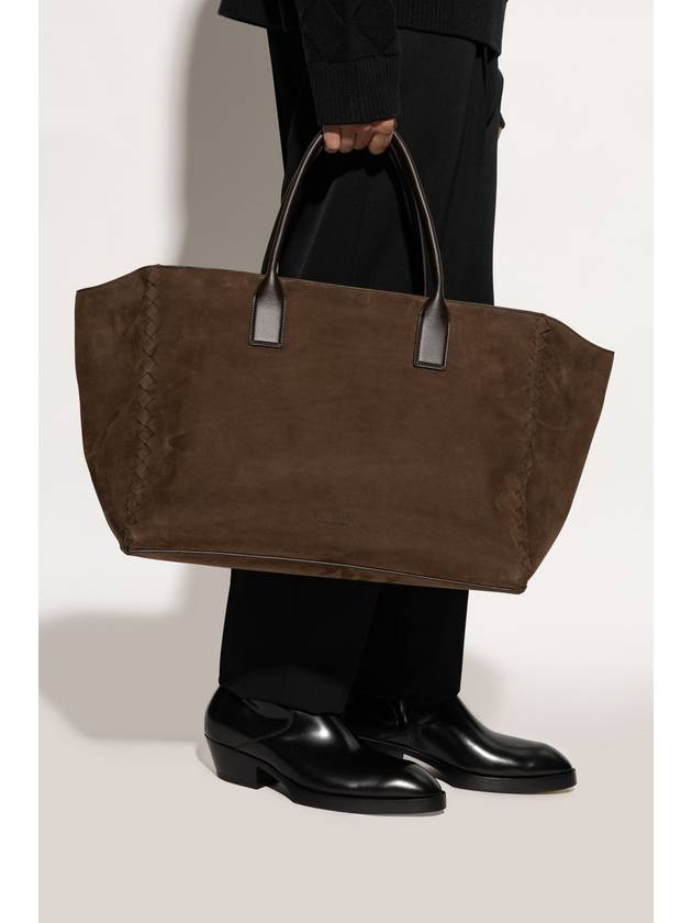 Bottega Veneta Bottega Veneta Suede Shopper Bag, Men's, Brown