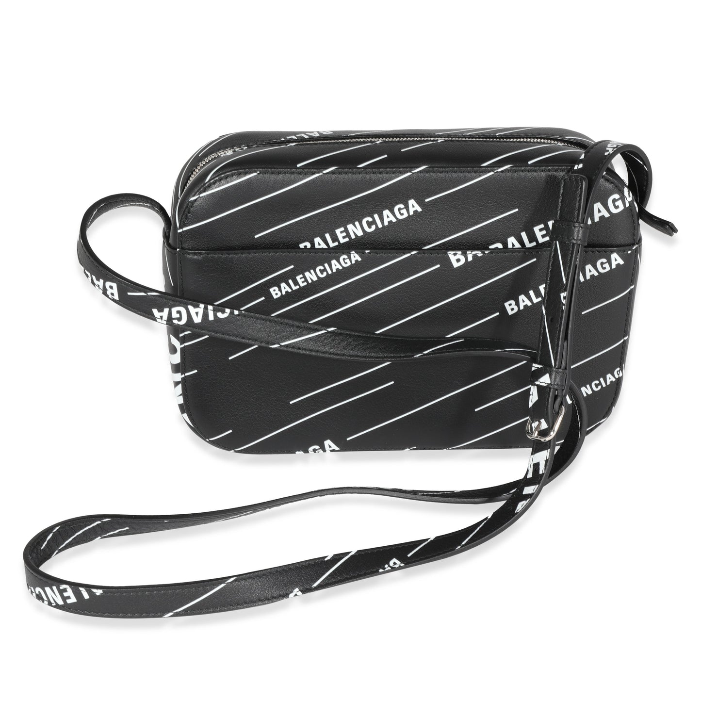 BALENCIAGA Black & White Logo Everyday Camera Bag