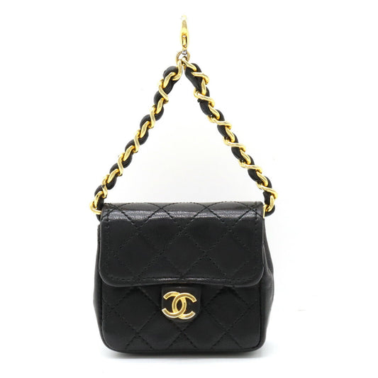 Chanel Leather Micro Mini Matelasse Bag Charm Keychain