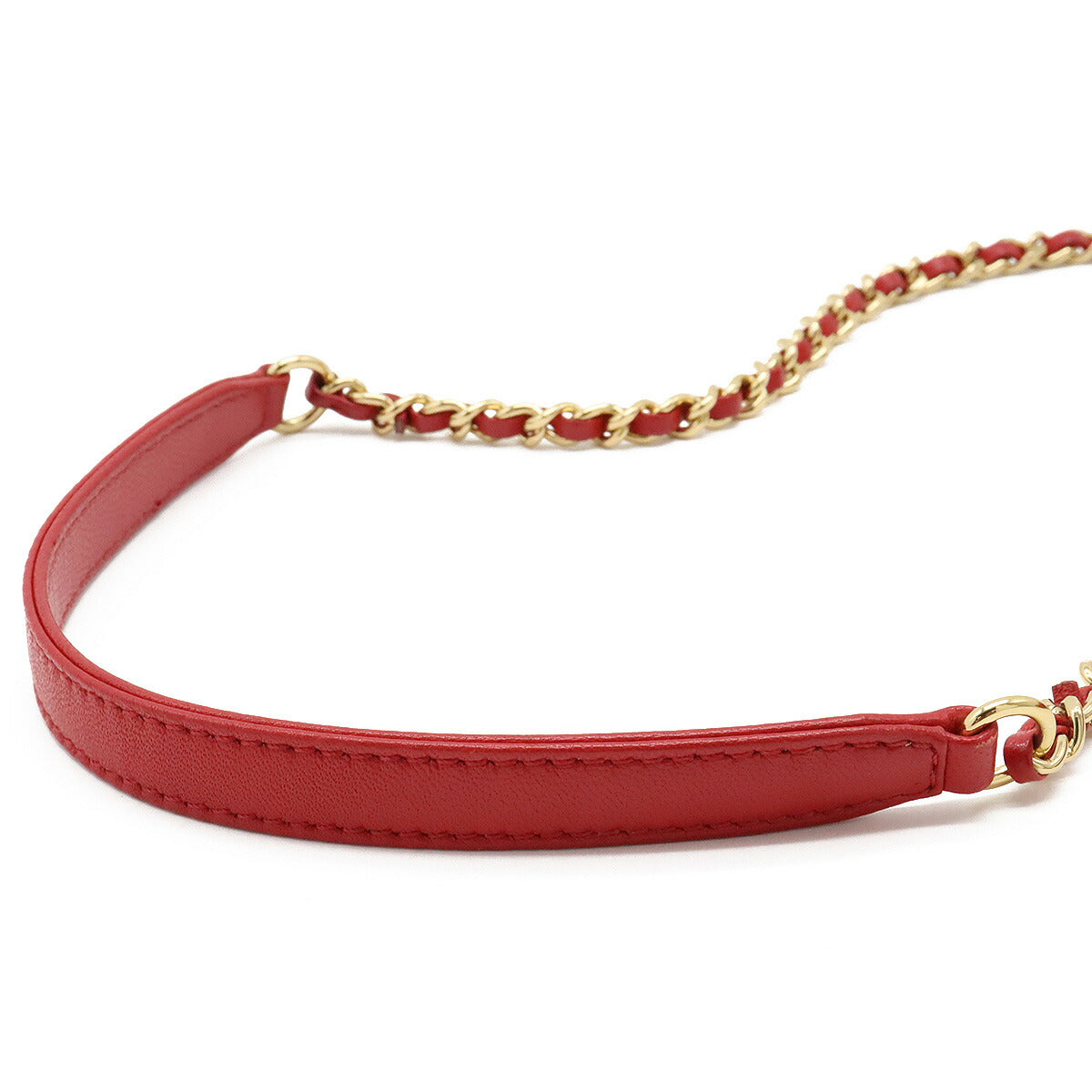Chanel Matelasse Leather Chain Shoulder Bag Red