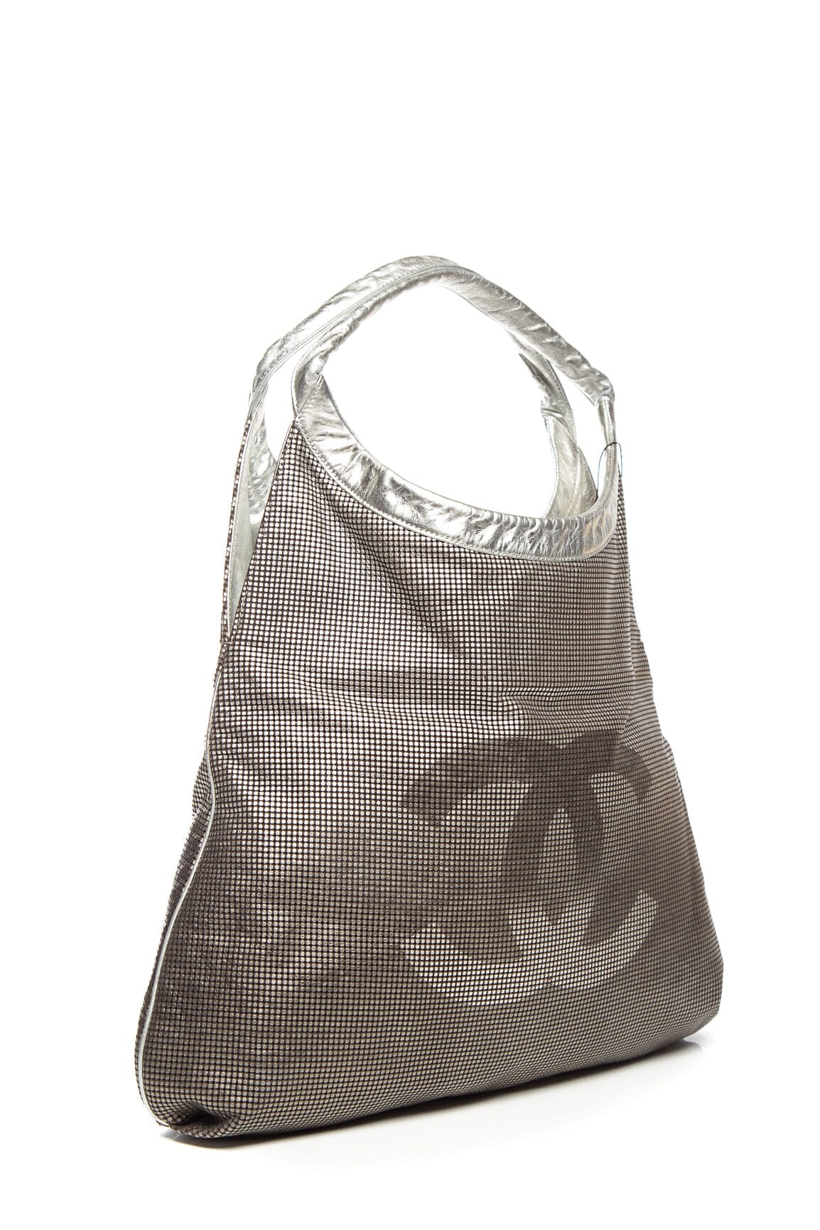 Chanel 2006/08 Silver Perforated Metallic Hollywood Hobo Handbag