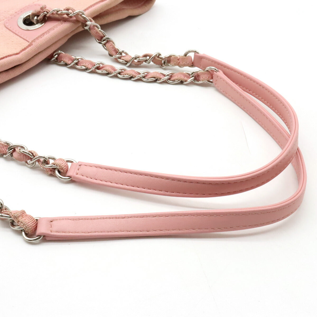 Chanel Deauville Line Medium Tote Bag Canvas Pink