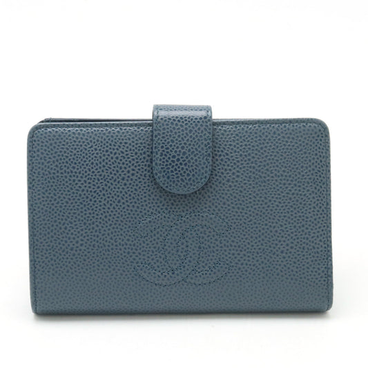 Chanel Caviar Skin Coco Mark Bifold Wallet A50073